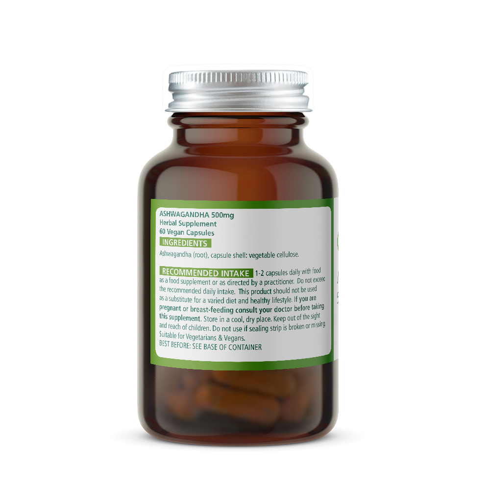 Bottle of Wise Owl Health Ashwagandha supplement with Ingrdients Label