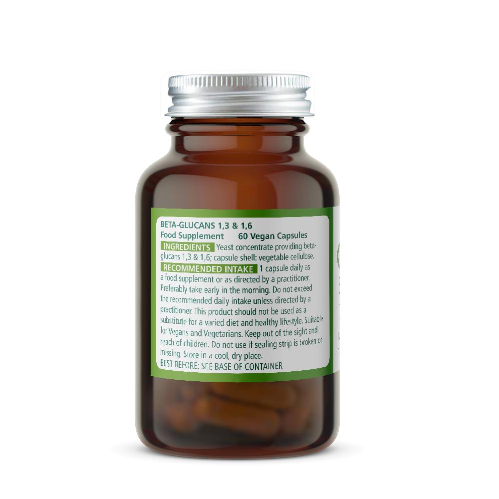 Bottle of Wise Owl Health Beta-Glucans with green ingredients label