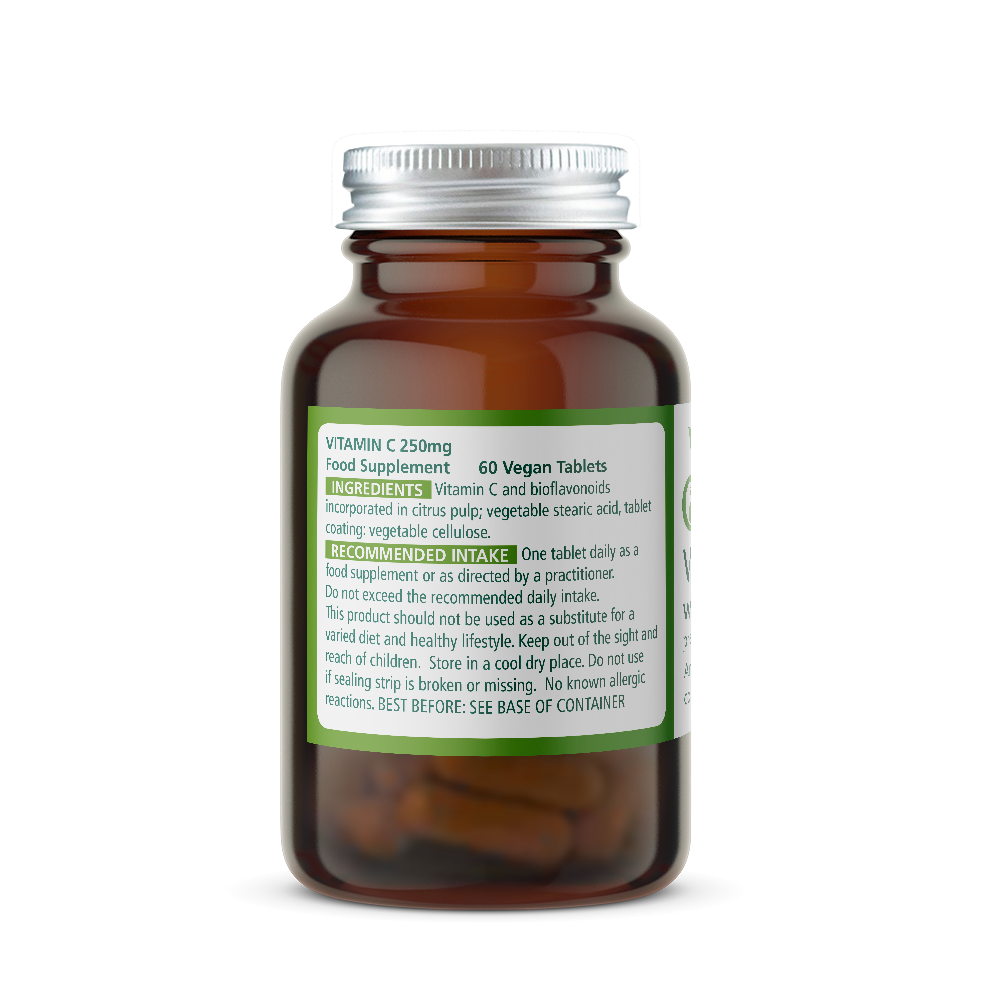 Vitamin supplement bottle with label on a white background
