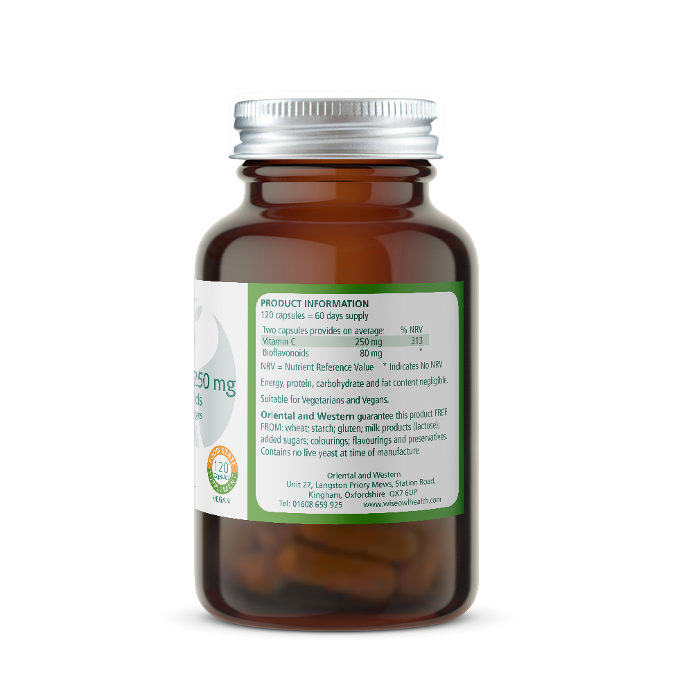 Wise Owl Health Vitamin C with bioflavanoids product information