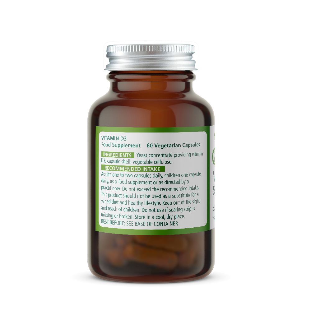 Vitamin supplement bottle with label on a white background