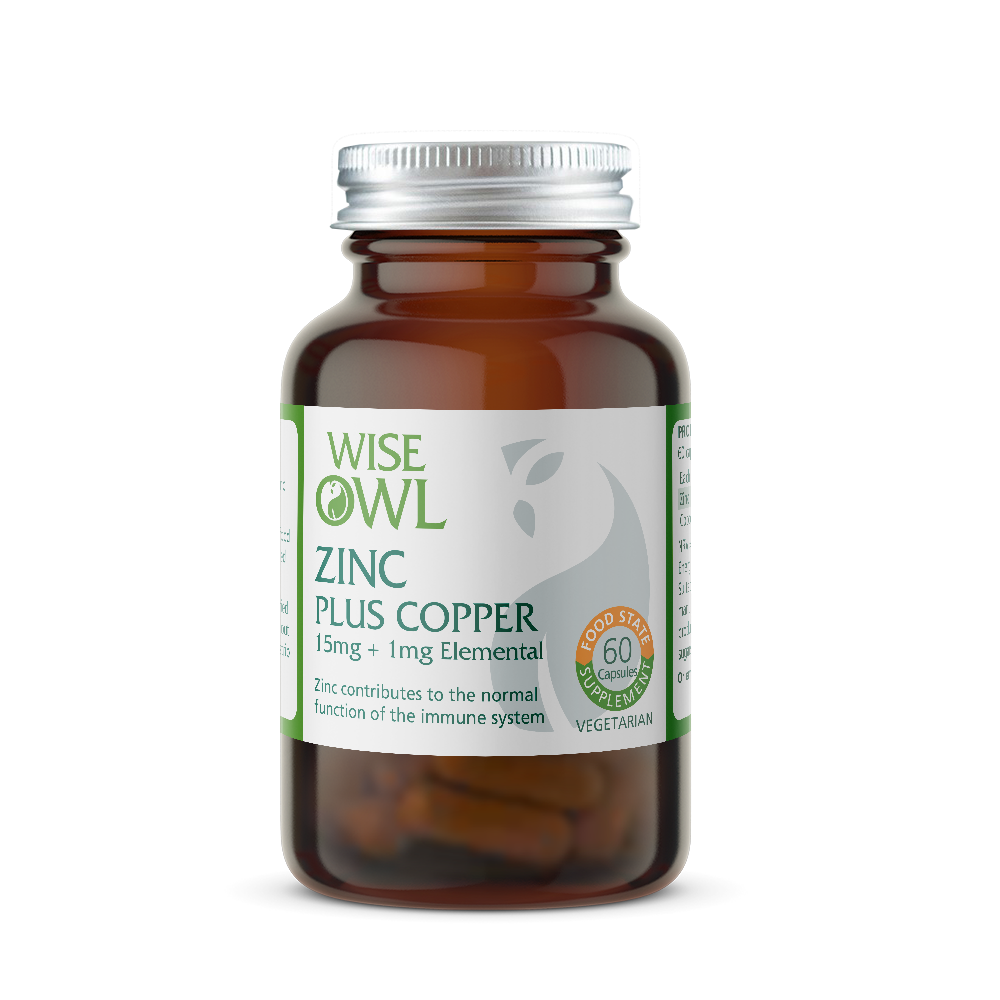 Wise Owl Health Zinc + copper product label