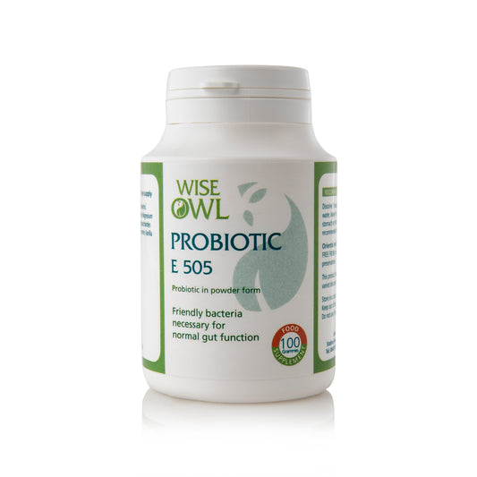 Probiotic E505 + Prebiotic (FOS) Powder Form x 100gms - Wise Owl Health