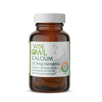 Calcium 27.5mg Elemental x 60 Capsules (Food State) - Wise Owl Health