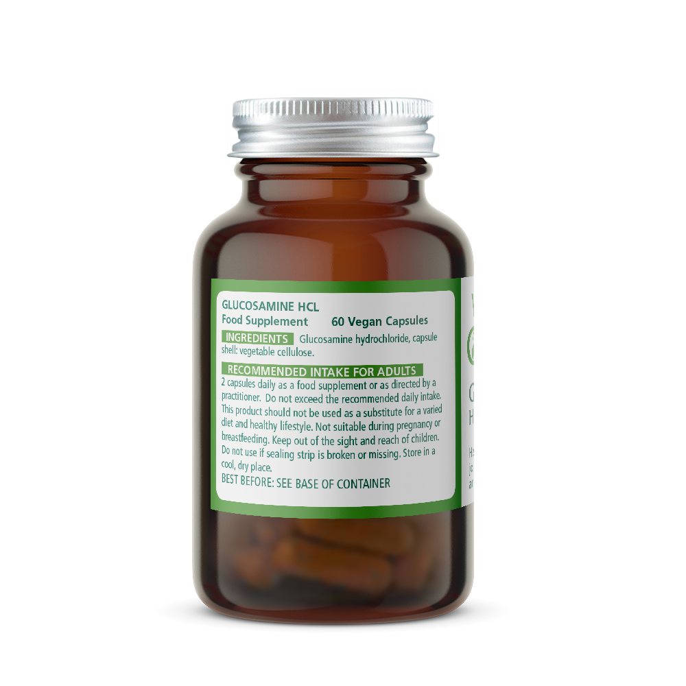 Glucosamine HCL 100mg ingredients label by Wise Owl health