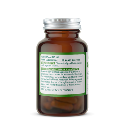 Glucosamine HCL 100mg ingredients label by Wise Owl health