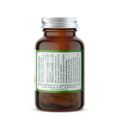 wise owl health iron vitamin c molybdenum nutritional label