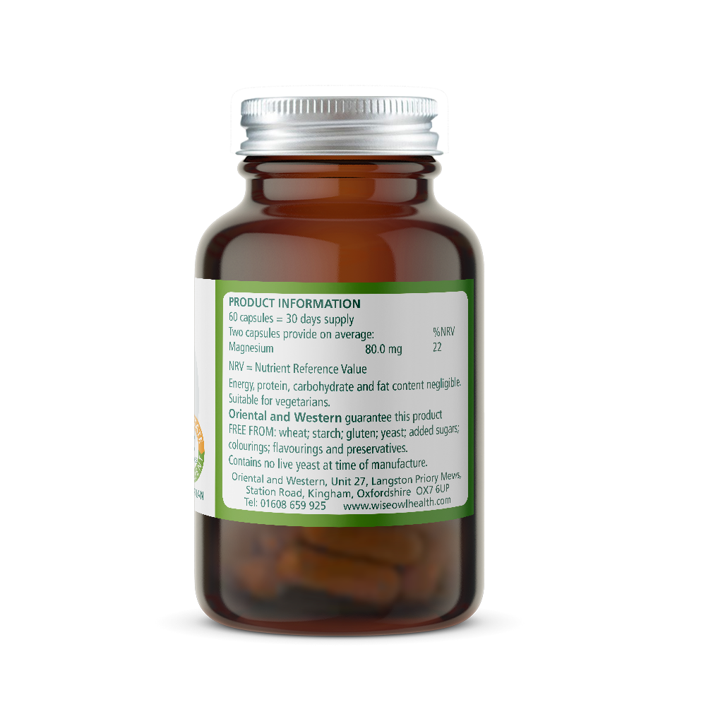 Brown Wise Owl Health 40mg Magnesium Supplement Product Information