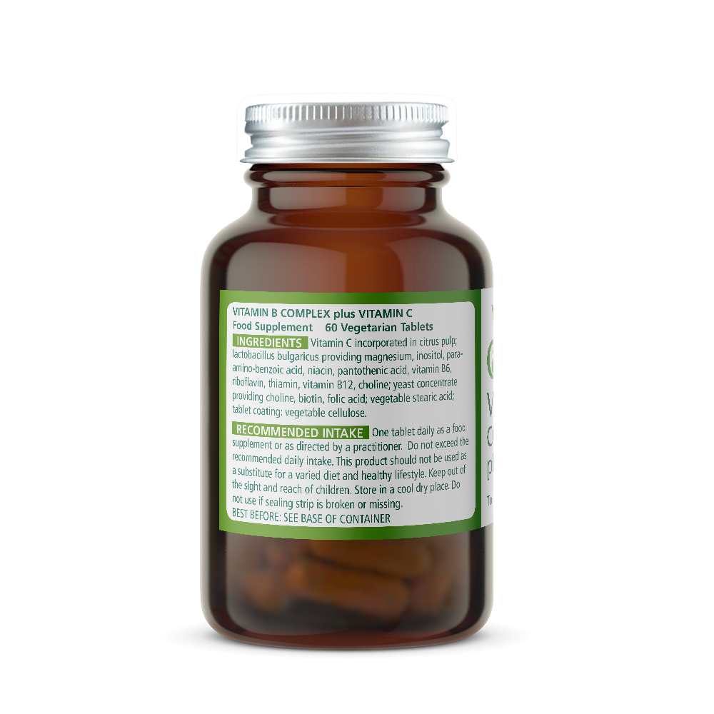 Vitamin supplement bottle with label on a white background