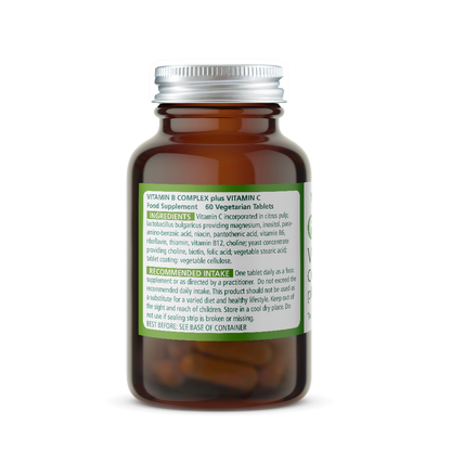 Vitamin supplement bottle with label on a white background
