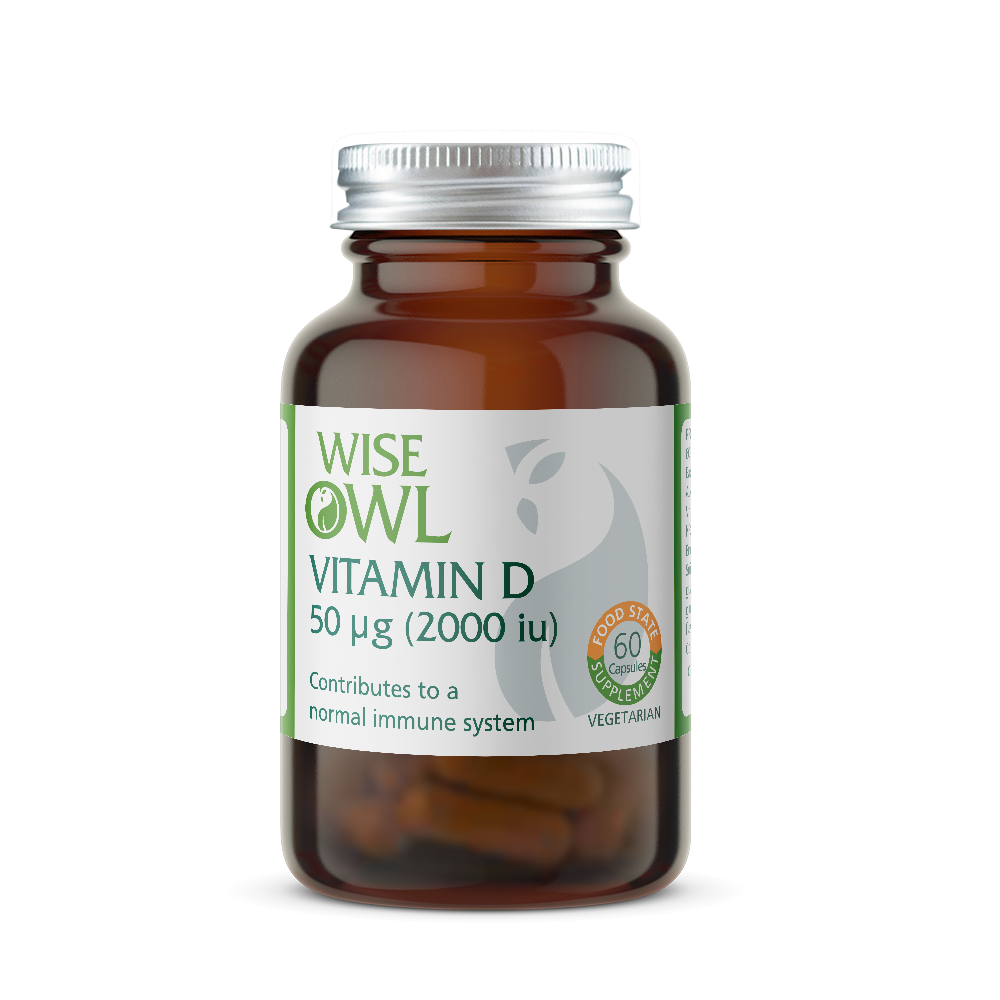 Vitamin D3 (2,000 iu) x 60 Capsules (Food State) - Wise Owl Health