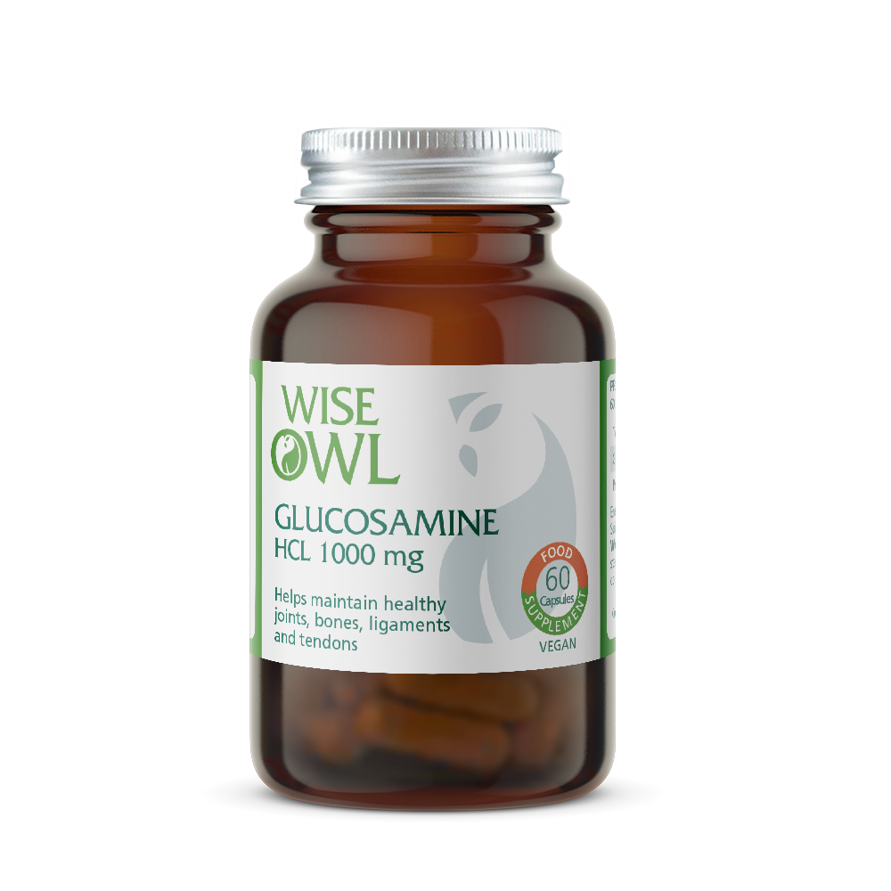Glucosamine HCL 100mg bottle by Wise Owl health